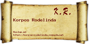 Korpos Rodelinda névjegykártya